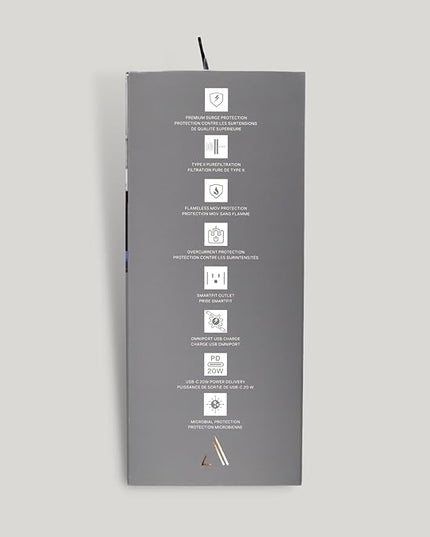 Austere V Series, Appliance Wall Power 4 Outlet Surge Protector for Kitchen, 3000 Joules, 1 USB-C 20W Fast Charger, 2.4 amps USB-C and A Ports, Overcurrent Protection, 5 Year Component Guarantee