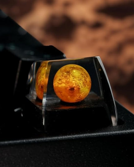 Mars Planet Artisan Keycap R1 SA Profile Custom Solar System Planets Keycaps 1U ESC Handmade Resin Gaming Galaxy Key Cap Cherry MX Switch Compatible Mechanical Keyboard Space Lover Gift
