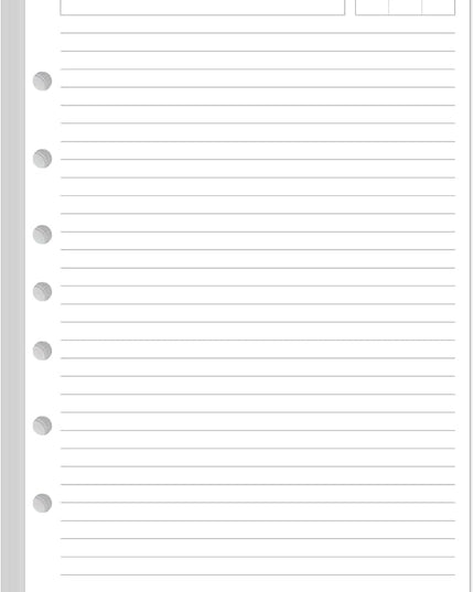 7-Hole Lined Paper Refills for Mini Binder - 100 Sheets/200 Pages Loose Leaf Line Paper, 100gsm Ruled White Pages, Desk Size 4, 5.8" x 8.5"