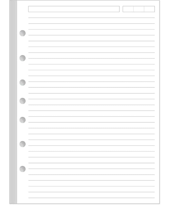 7-Hole Lined Paper Refills for Mini Binder - 100 Sheets/200 Pages Loose Leaf Line Paper, 100gsm Ruled White Pages, Desk Size 4, 5.8" x 8.5"