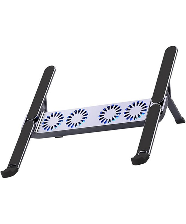 ANGESHA Foldable Laptop Cooling Pad with Quiet Fan and Adjustable Stand for 10-17inch Tablets Aluminum Alloy Design