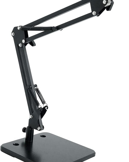 Rockville iSTAND 75 Desktop Boom Arm Stand, Mic/Phone/Tablet/Webcam Holder, Weighted Steel Base, 360-Degree Swivel, Anti-Scratch Grip, for Podcasting and Streaming