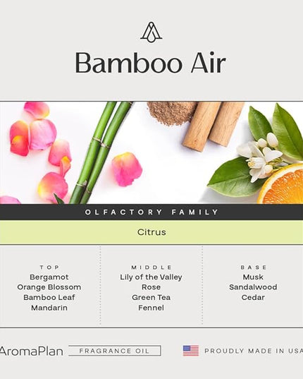 AromaPlan Hotel Scents Bamboo Air 5 Fl Oz (2 Pack), Luxury Aroma & Hotel Fragrance Diffuser Oil- Hotel Diffuser Oil for Aromatherapy- USA Made, Bigger Bottle, Bolder Aroma & Longer Lasting