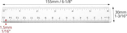 QWORK 6 Inch Rulers Bulk Clear Plastic Flexible Rulers with Inches and Centimeters, 100 Pcs Anti-Break Small Straight Ruler, School Office Supplies