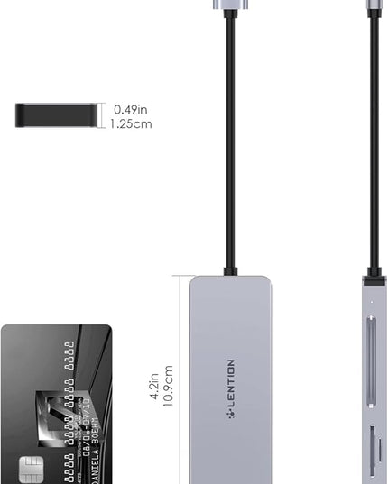 LENTION USB A Card Reader, 3-in-1 USB 3.0 to CF/SD/Micro SD Card Adapter, Read for SDXC, SDHC, MMC, RS-MMC, Micro SDXC, Micro SD, Micro SDHC and UHS-I Cards, CF Type I (CB-H12, Space Gray)