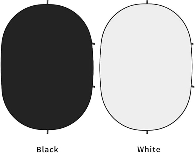 FOTOCREAT-5x6.5ft(1.5x2m) Black/White Double-Sided Pop-Up Collapsible Backdrop -Reflector Photo Backdrop Background for Video & Photo