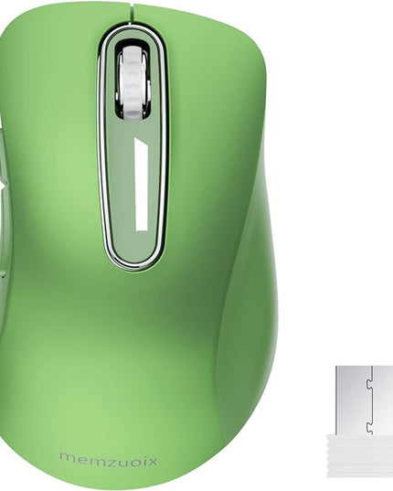 memzuoix 2.4G Wireless Mouse, 1400 DPI Mobile Optical Cordless Mouse with USB Receiver, Portable Computer Mice for Laptop, PC, Desktop, MacBook, 5 Buttons (Mint Green)