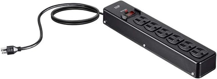 Monoprice Heavy Duty Metal Surge Protector - 6 Outlet Power Strip, 540 Joules, UL Certified, 6 Feet Cable, Black