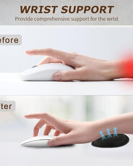 L-Shaped Desk Elbow Pad for Desk, Wrist Rest for Mouse, Memory Foam Elbow Pads with Non-Slip, Ergonomic Desk Edge Cushion, Wrist Support Arm Rest for Office and Gaming