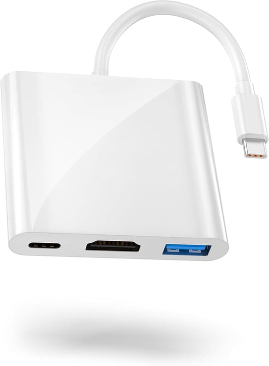 USB-C to HDMI Adapter with 4K Output, Support USB 3.0 5Gbps, Max 100W PD, – Compatible with iPhone 15/16/17, MacBook Pro, MacBook Air, iPad Pro, Pixelbook, XPS, Galaxy, Switch and More (4K@30Hz)
