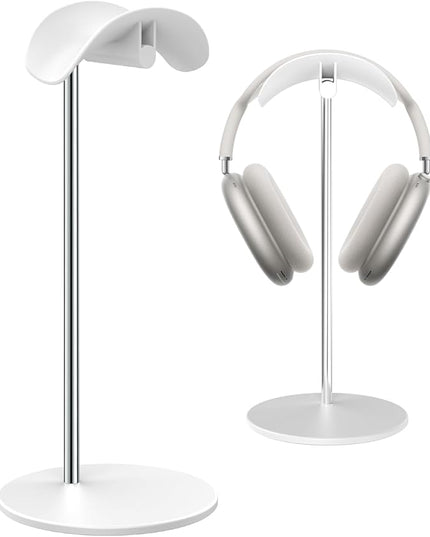 SHUOSUO Headphone Stand, Headset Holder with Solid Base for Desk, Compatible with AirPods Max, Beats, Bose, B&O, Sony, Sennheiser, Gaming, etc (White)