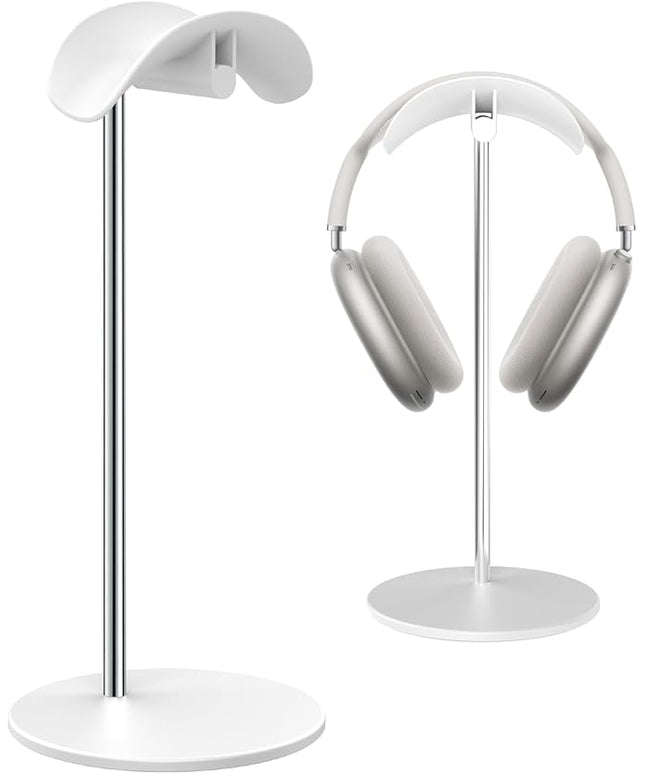 SHUOSUO Headphone Stand, Headset Holder with Solid Base for Desk, Compatible with AirPods Max, Beats, Bose, B&O, Sony, Sennheiser, Gaming, etc (White)