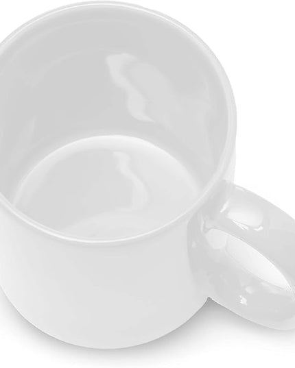 DISCOUNT PROMOS Ceramic Coffee Mugs 11 oz. Set of 10, Bulk Pack - Coffee cup set, Iced coffee cup, Gaming mug - White