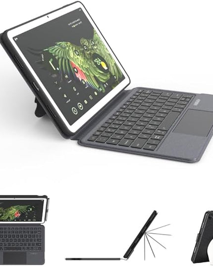 EIP Magnetix Keyboard Case for Google Pixel Tablet 11 inch (2023), Adjustable Viewing Angle, Detachable, Easy Carry, Protective Cover Compatible with Speaker Dock, 7 Backlight Color, US Layout