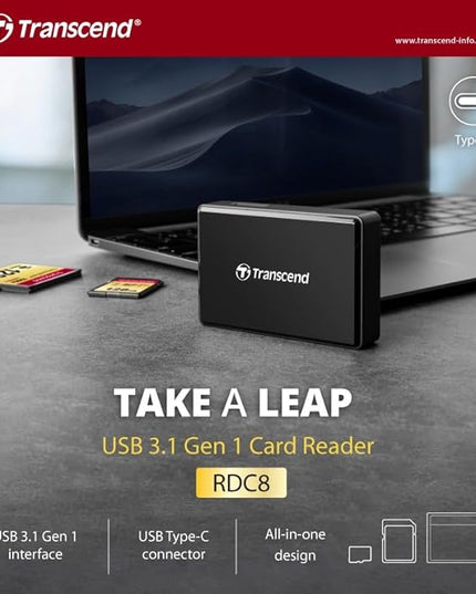 Transcend USB 3.1 Gen 1 Type-C All-in-1 Multi-Card Reader (CF/SD/SDHC/SDXC/microSD)