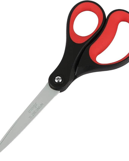 LIVINGO 8“ Scissors All Purpose 3-Pack, Titanium Ultra Sharp for Office Home School Sewing Fabric Craft Supplies, Premium Stainless Steel, Comfort Grip（Red/Black）
