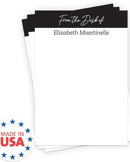 from The Desk of Personalized 4" x 6" Sticky Note Pads/Modern Set of 3 Custom Pads / 50 Sticky Sheets Per Pad/Customized Note Pads Made in The USA