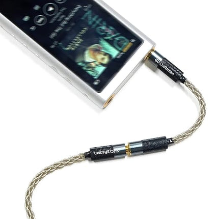 GUCraftsman 4.4mm Balanced Male to 2.5mm Balanced Female Headphone Adapter Cable 6N Single Crystal Silver Headphone Jack Convert Cable for Audio Players with 4.4mm Balanced Ports¡­