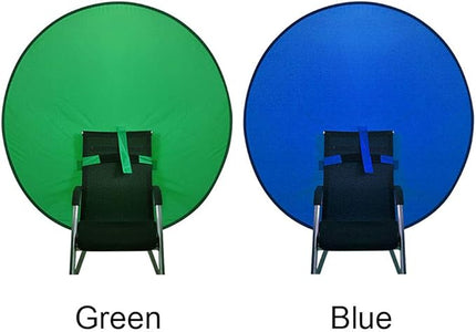 1 PC Green Screen Background, Nylon Background Screen Portable Foldable Backdrop for Live Streaming, Chair Photo Studio Solid (Blue, 110cm, only Screen,NO Stand)