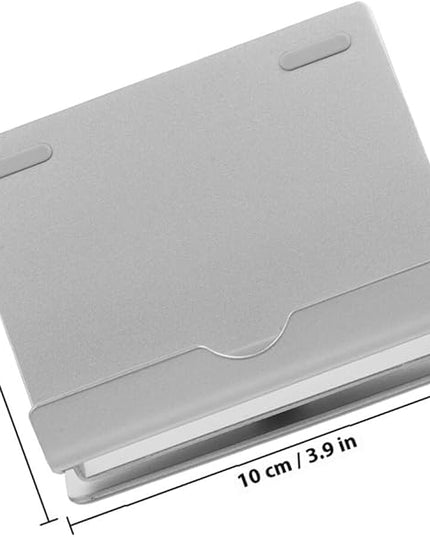 Aluminum Alloy Laptop Stand and Phone Holder for Desk, 360° Rotatable Foldable Tablet Holder, Universal Desktop Cell Phone Stand in Silver for Office and Home Use