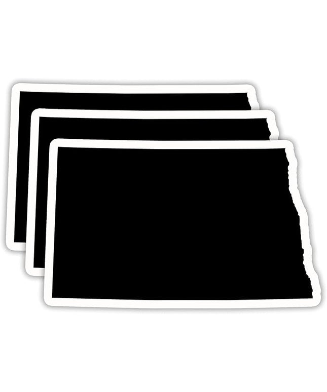 (3PCS) North Dakota Map Stickers, US State Waterproof Vinyl Decals for Tumblers, Water Bottles, Laptops, Books, Scrapbooks, Great for North Dakota Lovers, 3 x 1.8 Inch