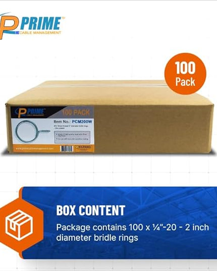Cable & Wire Support Heavy Duty 2 Inch Threaded Bridle Rings Wood Screw, Cable Ring Hangers for Low Voltage Cable Management