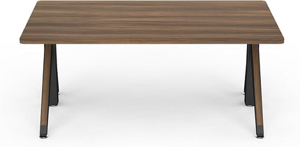 DEZCTOP Revon Pro Electric Standing Desk, 59" x 31.5" Large Work Surface, Height Adjustable (27.6"-47.2"), Sturdy Keel Frame, with Magnetic Modular System, Anti-Collision, Walnut for Home Office