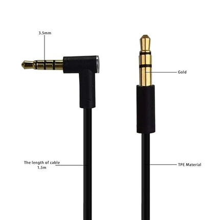 EARLA TEC Replacement Audio Cable Cord Wire with in line Microphone and Control for Beats by Dr Dre Headphones Solo Studio Pro Detox Wireless Mixr Executive Pill(Black)