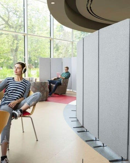 Stand Up Desk Store ReFocus Freestanding Noise Reducing Acoustic Room Wall Divider Office Partition (Cool Grey, 72" x 66", Zippered 3-Pack)