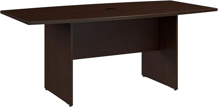 Bush Business Furniture 72-inch Office Conference Table with Wood Base, Boardroom Meeting Space for 6 Users, Mocha Cherry