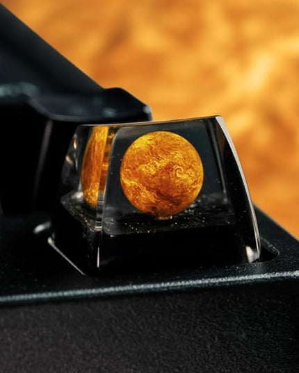 Mars Artisan Keycap R1 SA Profile Custom Solar System Planets Keycaps 1U ESC Handmade Resin Gaming Galaxy Planet Key Cap Cherry MX Switch Compatible Mechanical Keyboard for Space Lover Gift