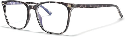 MACJERO Oversized Square Blue Light Blocking Glasses for Women Men, Anti-Fatigue Computer Monitor Gaming Glasses Reduce Eye Strain(Black Tortoise)