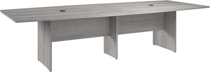 Bush Business Furniture 120-inch Office Conference Table with Wood Base, Boardroom Meeting Space for 10 Users, Platinum Gray