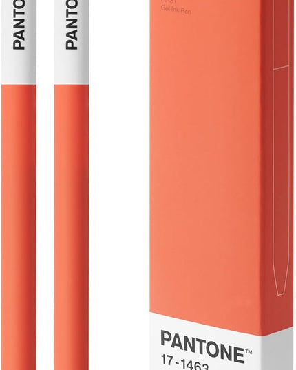 Kaco FIRST Gel Pens 2 Pieces with Black Ink, 0.5 mm Fine Point, Smooth Writing Experience, Aesthetic Cute Stationery for Journaling, Note Taking Pens (2012 Tangerine Tango)