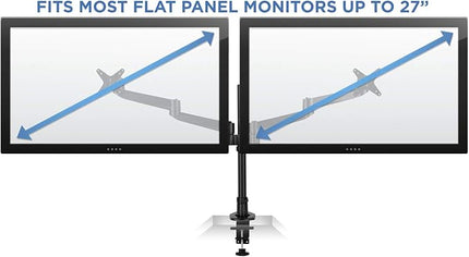 Mount-It! Premium Modular Dual Monitor Desk Mount Arms | Tilt Swivel VESA Wall Mount | Fits 13 15 17 19 21.5 24 27 Inch Computer Screens with 75 100 VESA Patterns | C-Clamp and Grommet Bases | Black