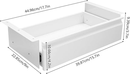 FFanhia 16 Inches Under Desk Mounted Sliding Pull-out Drawer Under Desk Storage Drawer for Sit Stand Workstation Office Desk(Applicable Table Thickness: 0.79in) White