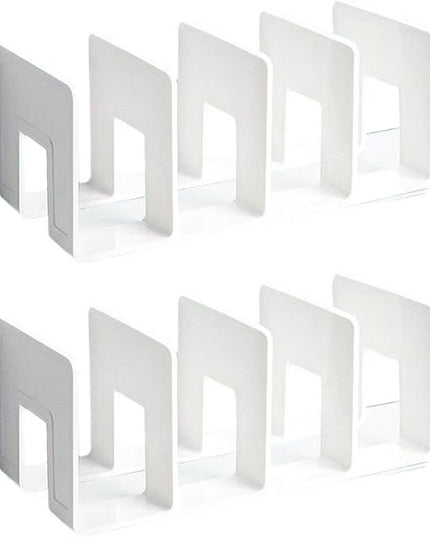 2PCS Acrylic File Organizer for Desk, Desktop Document/Mail Organizer, 4 Compartments Plastics Invisible Bookshelf Floating (12.5" x 5.7" x 5", White)
