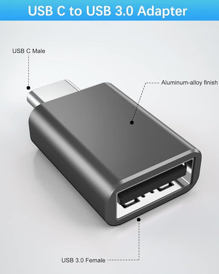 Elebase Samgsung S25 USB to USBC Adapter with Type C OTG Adaptor 4P,USBA Male to C Female Converter for Galaxy S24 S23 Plus Ultra FE,Z Fold Flip 7 6,Galaxy Tab S10 S9,Google Pixel 9 8,AirPods 4
