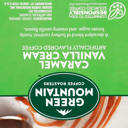 Green Mountain Coffee Roasters Caramel Vanilla Cream Keurig Single-Serve K-Cup pods, Light Roast Coffee, 12 Count