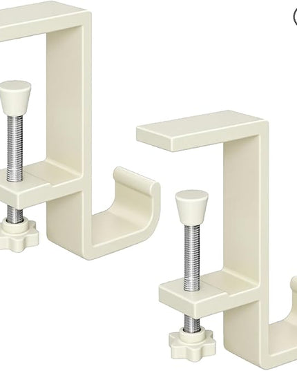 INEDRIMS 2-Pack Headphone Stand & Hook – Under Desk Headset Holder Clamp Mount for Gaming Headphones, Backpacks, Purses, Coats – Space-Saving Desk Accessories (White Single Hook)