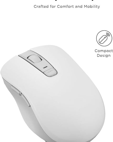 Lenovo Bluetooth Silent Mouse (WL300) - 5 Button Computer Mouse with Silent Left & Right Click – Sculpted Grip, Microsoft Swift Pair, Up to 1600 DPI (White)