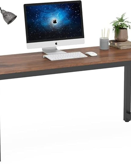 Tribesigns Computer Desk, 63 inch Large Office Desk Computer Table Study Writing Desk Workstation for Home Office, Rustic Brown