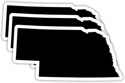 (3PCS) Nebraska Map Stickers, US State Waterproof Vinyl Decals for Tumblers, Water Bottles, Laptops, Books, Scrapbooks, Great for Nebraska Lovers 3 x 1.6 Inch