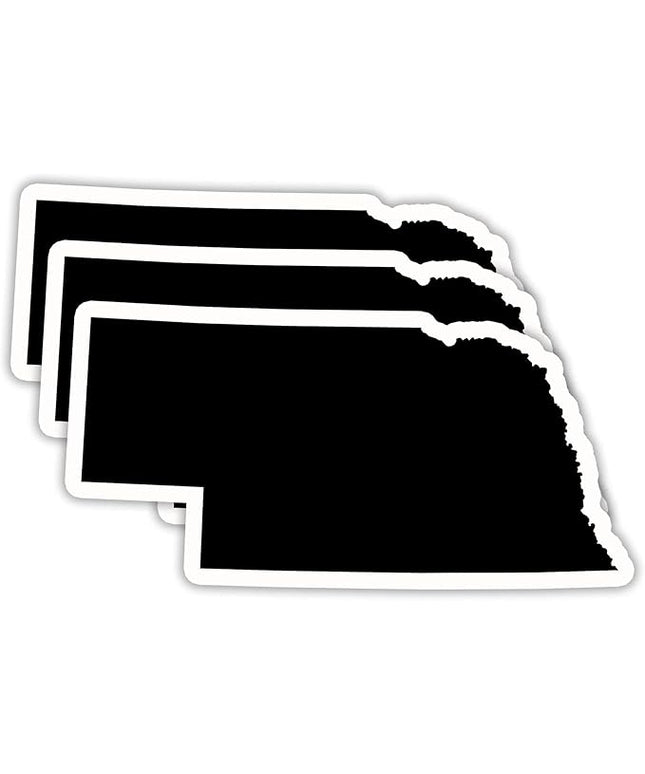 (3PCS) Nebraska Map Stickers, US State Waterproof Vinyl Decals for Tumblers, Water Bottles, Laptops, Books, Scrapbooks, Great for Nebraska Lovers 3 x 1.6 Inch