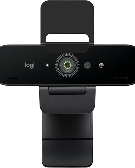 Logitech Brio 4K Webcam, Video Calling, Noise-Cancelling mic, HD Auto Light Correction, Wide Field of View, Windows Hello Works with Microsoft Teams, Zoom, Google Meet, PC/Mac/Laptop/MacBook/Tablet