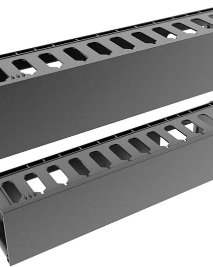 QiaoYoubang 2 Pack of 2U Plastic Cable Management Organizer 12 Slots Horizontal 19" Rack Mount Cable Manager Disassembled