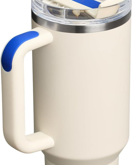STANLEY Quencher H2.0 Tumbler with Handle and Straw 40 oz | Flowstate 3-Position Lid | Cup Holder Compatible for Travel | Insulated Stainless Steel Cup | BPA-Free | Cream Royal