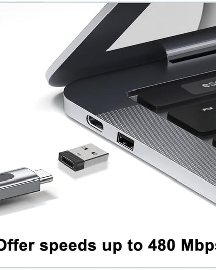 Full Tight USB to USB C Adapter, USB Type A Male to USB Type C Female, Add a Type C for PC/Mac/Car Charger/DC Adapter