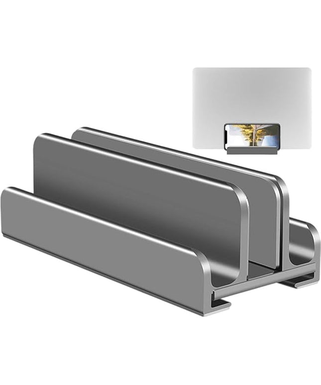 Vertical Laptop Stand Desktop Dock Holder Metal Desktop Stand for Computer, Tablet Aluminum Anti Slide Phone Desktop Holder