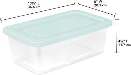 Sterilite 60 Pack Stackable Storage Bin with Lid, Clear Plastic Design, 6 Quart